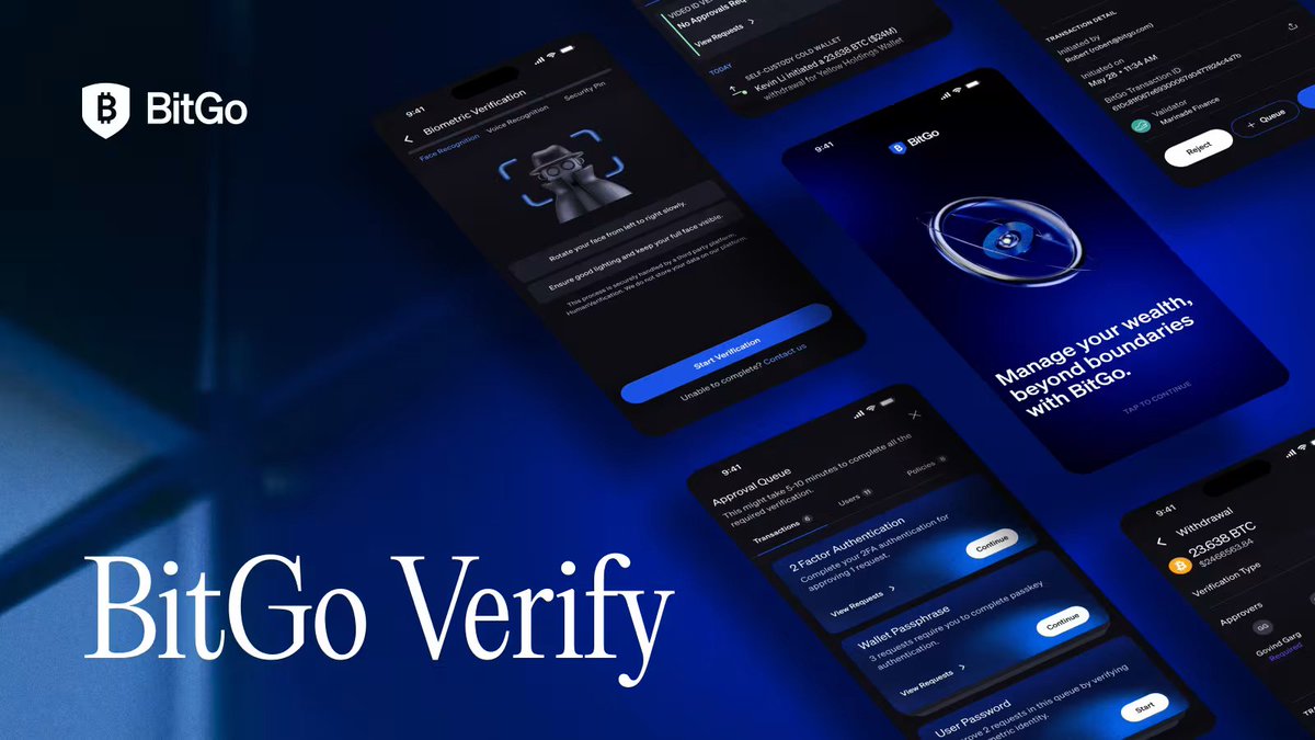 New app announce! 🚨 Introducing BitGo Verify, the mobile-first approval  experience built for the pace of institutional crypto. BitGo Verify brings  clarity and speed to the chaos. Teams can confidently approve transactions,