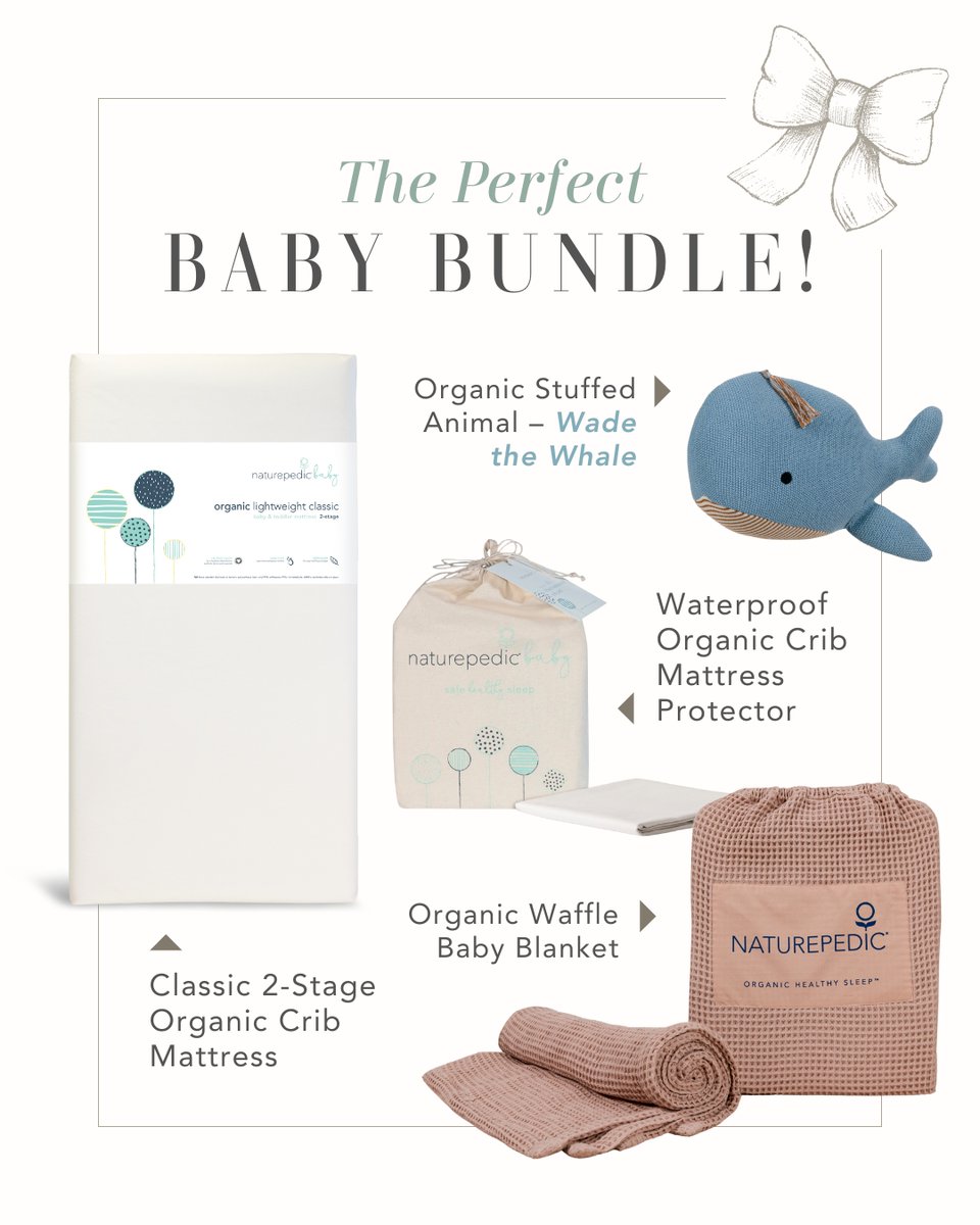 Searching for the ultimate baby bundle? We've got you covered! 🎁✨

Tag someone who needs Wade the Whale in their little one’s nursery! 🐳💙

naturepedic.com/baby

#NurseryInspo #NontoxicNursey #OrganicProducts #NurseryInpiration #OrganicStuffedAnimals #BabyBundle
