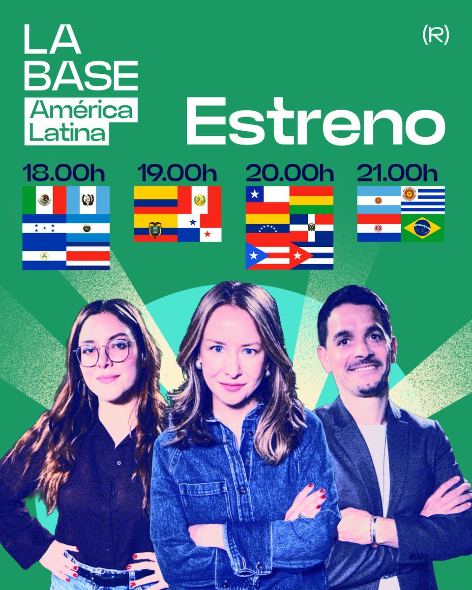 En tan solo unas horas arranca por fin La Base América Latina con <a href="/inafinogenova/">Inna Afinogenova</a>, <a href="/EstefaniaVeloz/">Estefanía Veloz</a> y <a href="/Marco_Teruggi/">Marco Teruggi</a> 

Podrás verlo aquí en los siguientes horarios: youtube.com/@LaBaseLATAM

Si puedes colaborar 👉 apoya.canalred.tv

#LaBaseAmLat