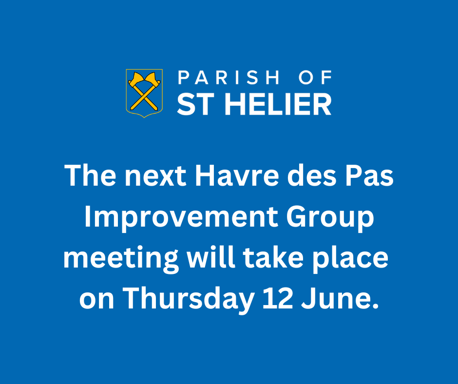 Parish of St Helier (@sthelierjsy) on Twitter photo The next Havre des Pas Improvement Group meeting will take place on Thursday 12 June at 6pm at the Lido, Havre des Pas.
If you would like to be added to the mailing list, please get in touch with elise.wetherall@sthelier.je. The next Havre des Pas Improvement Group meeting will take place on Thursday 12 June at 6pm at the Lido, Havre des Pas.
If you would like to be added to the mailing list, please get in touch with elise.wetherall@sthelier.je.