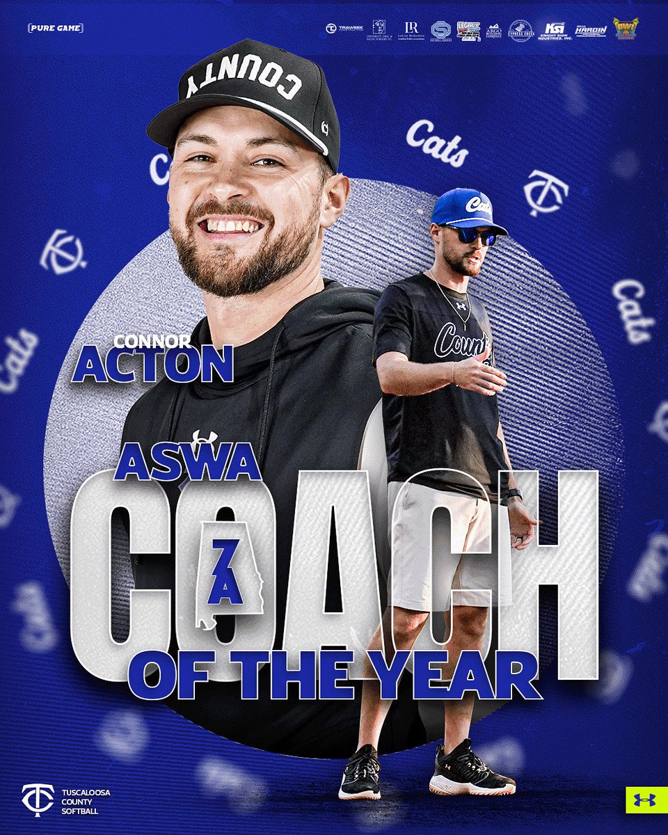 Tuscaloosa County Softball (@softball_tchs) on Twitter photo Congratulations to our Head Coach, <a href="/Connor_Acton/">Connor Acton</a>, for being named the 2025 Alabama Sports Writers Association 7A Coach of the Year!
#GoCats | #SetApart Congratulations to our Head Coach, <a href="/Connor_Acton/">Connor Acton</a>, for being named the 2025 Alabama Sports Writers Association 7A Coach of the Year!
#GoCats | #SetApart