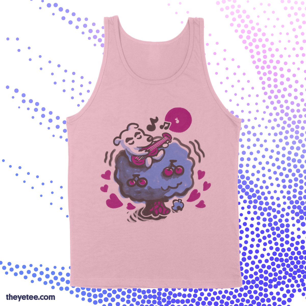 He just sits there all day, swapping songs for apples. Designed by <a href="/minilladesign/">🍄 minilla デザイン🍄</a> #dailytees theyetee.com