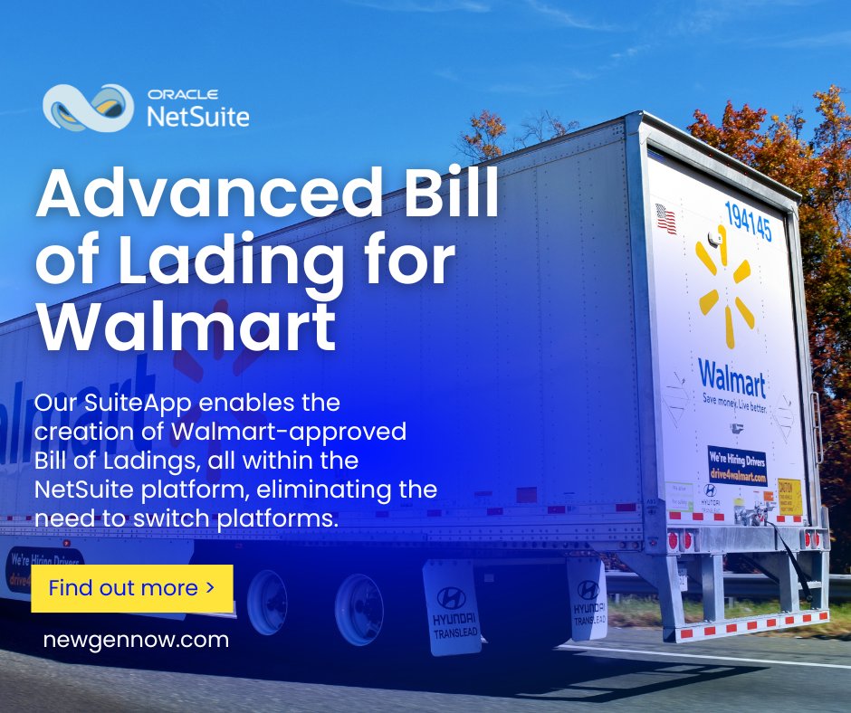 ConventionSuite's tweet image. Create Walmart BOLs in NetSuite. Align with shipping reqs, automate BOL creation &amp;amp; improve LTL/FTL accuracy. Book a demo: newgennow.com/netsuite-advan…
#netsuite #suiteapp #walmartvendor #billoflading #supplychain #shippingsoftware #netsuitesuiteapp #easybol #vicscompliant#ftlshipping