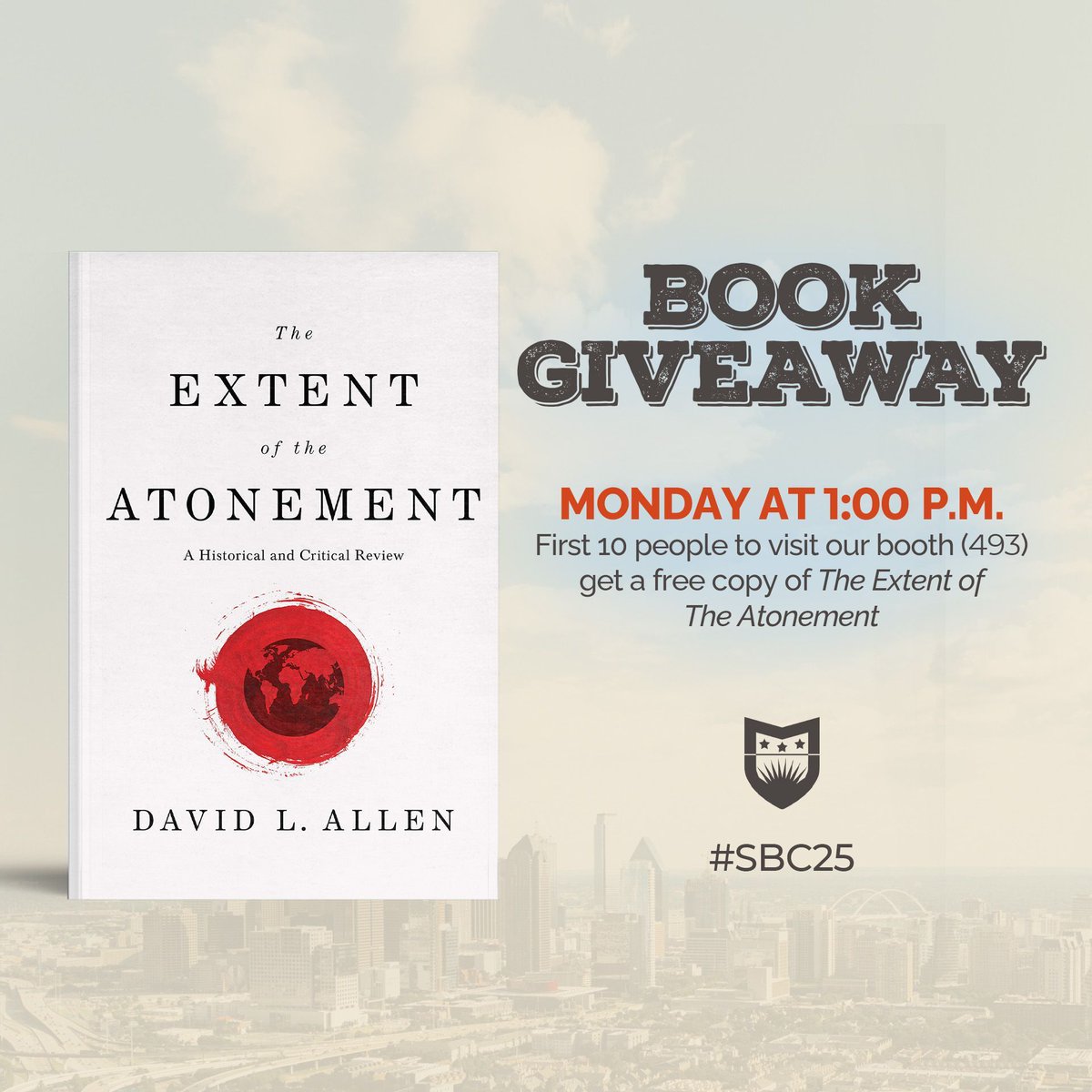 MABTS's tweet photo. BOOK GIVEAWAY! The first 10 people to visit our booth (493) today at 1:00 p.m. get a free copy of The Extent of the Atonement by @DrDavidLAllen!
@SBCMeeting #SBC25 #SBCAnnualMeeting #MABTS https://t.co/WIAVQojCPA
