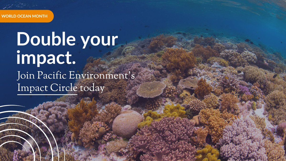 Our circle, DOUBLE your impact. 🌀 Make your gift to Pacific Environment and see the ripple effect you create. 

Visit pacificenvironment.org/impact-circle to see the personalized stewardship benefits offered by our new Impact Circle. #WorldOceanMonth