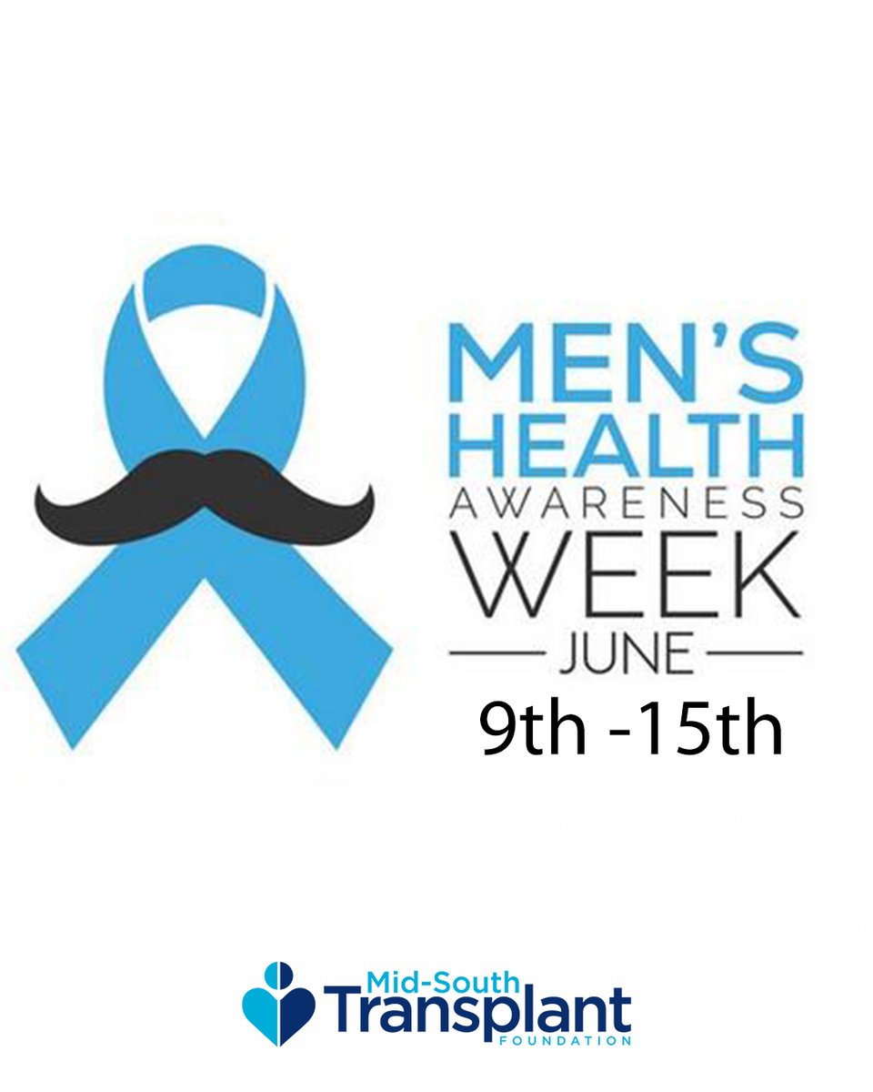 Not only is June Men’s Mental Health Month, but also, this week is #MensHealthWeek . There are over 65,000 men on the national transplant waiting list and over 86% of them are in need of a kidney. You can help register your decision to be an organ donor and share your decision.