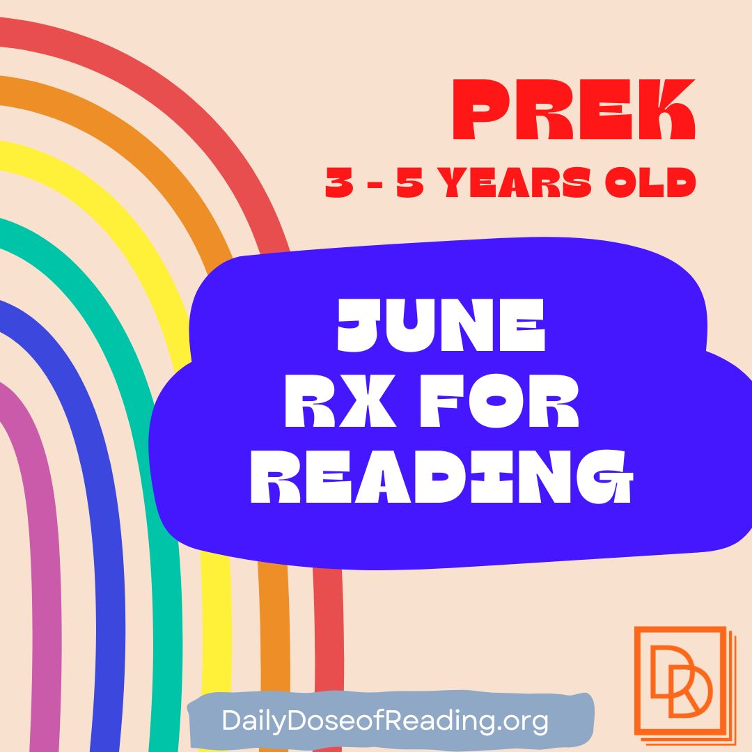 DDReading's tweet image. Prescription for Reading #3 for June 2025! Ages 3-5 years.
Learn more at dailydoseofreading.org.
#booksforkids #books #parenting #kids