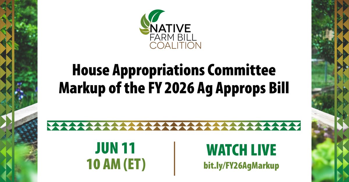 The House Committee on Appropriations is meeting on June 11 at 10 a.m. ET to mark up the Fiscal Year 2026 Agriculture, Rural Development, Food and Drug Administration, and Related Agencies Bill. 

The NFBC will provide analysis after the mark-up.

bit.ly/FY26AgMarkup