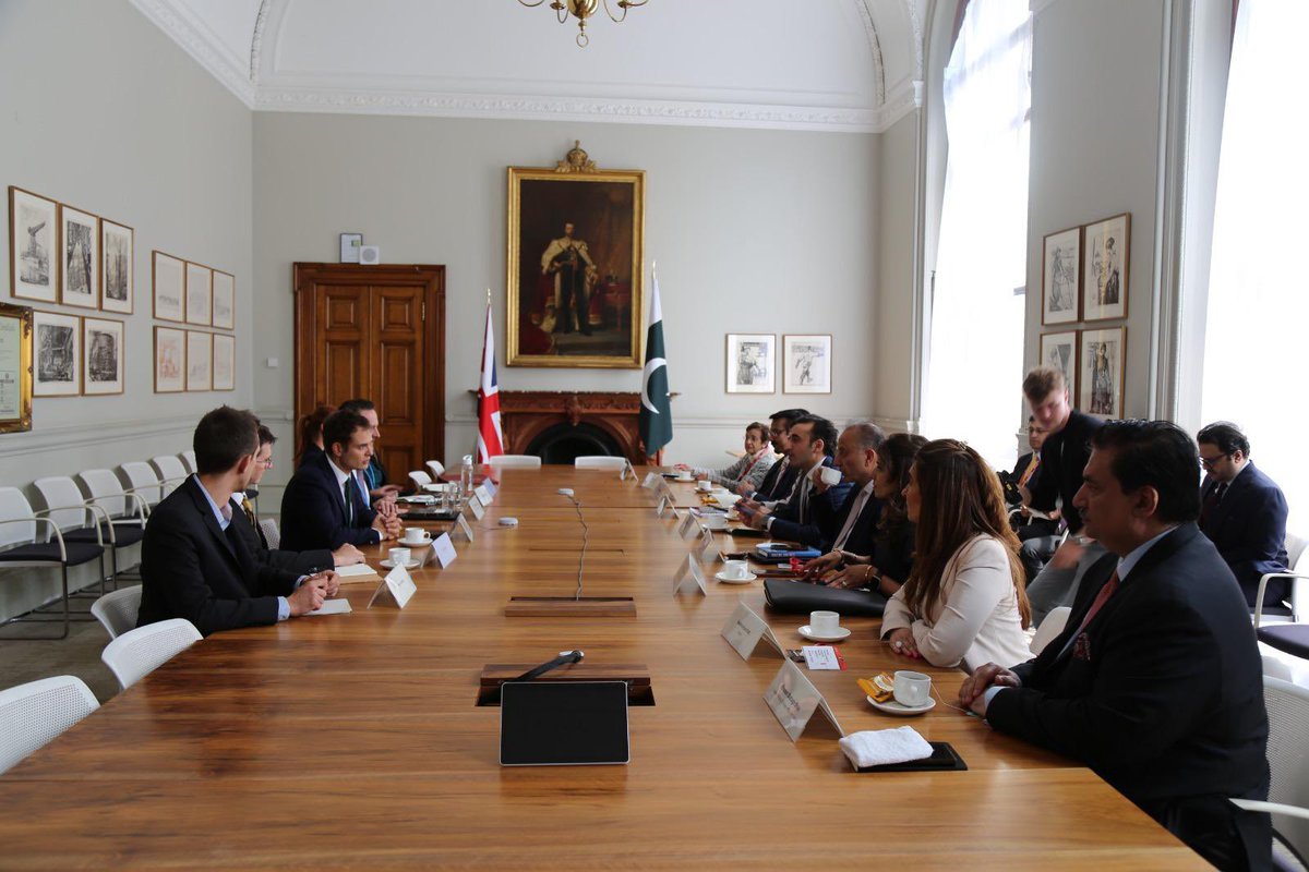 A high-level parliamentary delegation of Pakistan, led by Chairman PPP and former Foreign Minister, <a href="/BBhuttoZardari/">Bilawal Bhutto Zardari</a>, met today with UK’s Parliamentary Under-Secretary of State for Middle East, Afghanistan, and Pakistan, Rt. Hon Hamish Falconer, at Foreign, Commonwealth &amp;