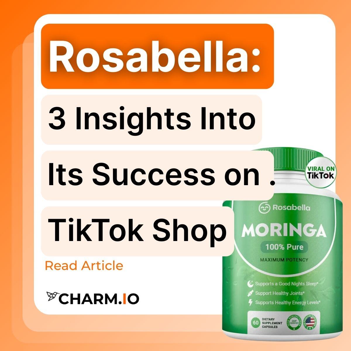 With $6 million in U.S. TikTok Shop sales, Rosabella is winning hearts with its plant-based, clean-label supplements. Their Moringa Capsules for Immune Support alone brought in $4.1 million in sales! 🙌

Read more about #Rosabella’s rise here: hubs.li/Q03njTFx0