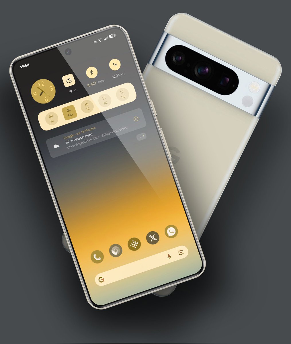 RheinlandMike's tweet photo. - Monday 09-06-25 -

Here's a little sign of life.
After a long absence, I've created something again.
Selfmade KLWP
Icons : One You Three Accent @pashapuma1 
Wall @Pumpk1n68 
Some inspiration @LeafDesigns Android 16 KWGT Material 3 
Searchbar Google Widget 
A 16 QPR Beta1.1 https://t.co/Er5DKRWkus