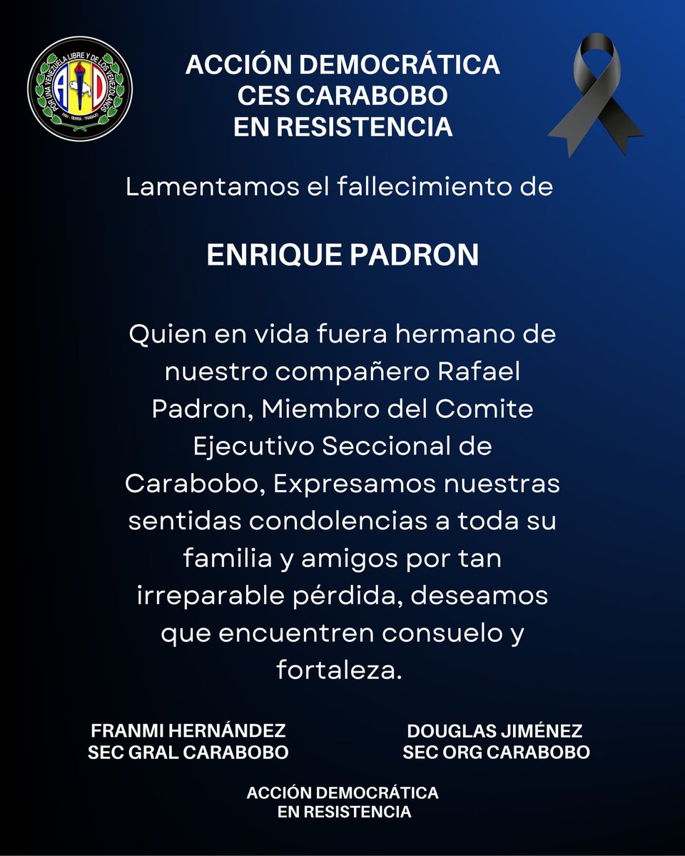 Acción Democrática en Resistencia Carabobo Venezuela.