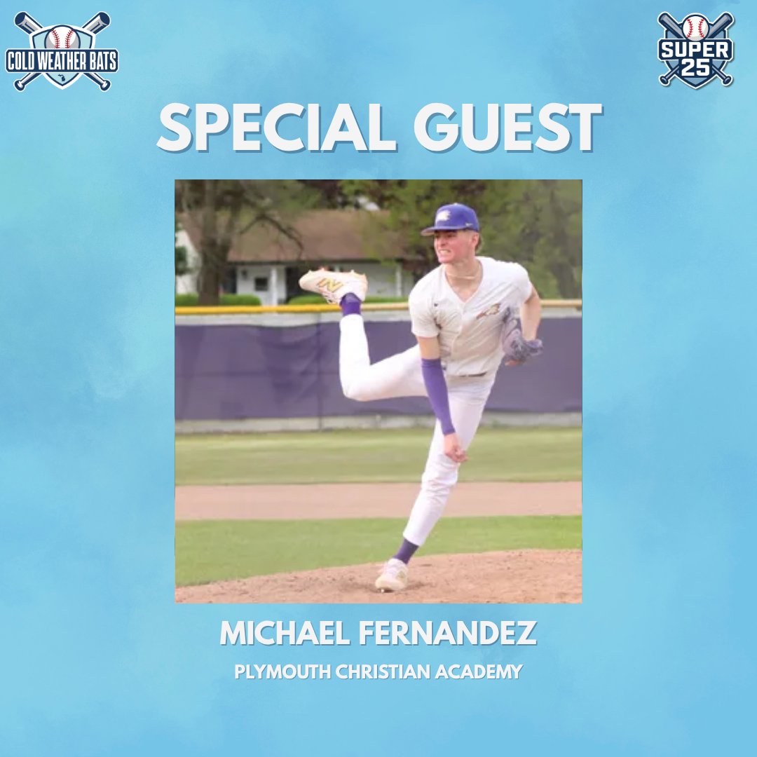 Joining us from Plymouth Christian, a 6'1 RHP who went 7 innings strong versus Cardinal Mooney in the Quarterfinals who will be looking to help his PCA team reach the State Finals, Michael Fernandez!

Michael's PCA team will be in action against Petersburg Summerfield June 13 at