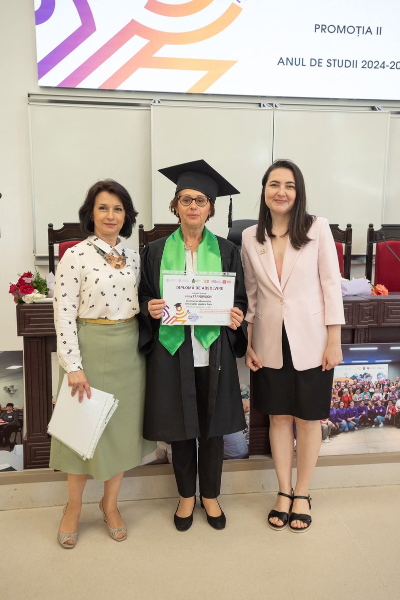 UNFPAMoldova's tweet photo. Such moving images from the graduation of Moldova’s University of the #3Age! 🧡 This is what #demographicresilience looks like — dignity, inclusion & the joy of lifelong learning at any age. 👵👴📚
Today, over 100 students graduated in Chisinau. 🎓 https://t.co/AGsu1ffsUy