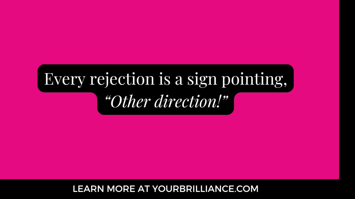 Two roads diverge on a path. One road is blocked with a huge sign: "Go Away!" That isn't rejection; that's guidance. Be grateful for such an obvious sign that this isn't right for you.