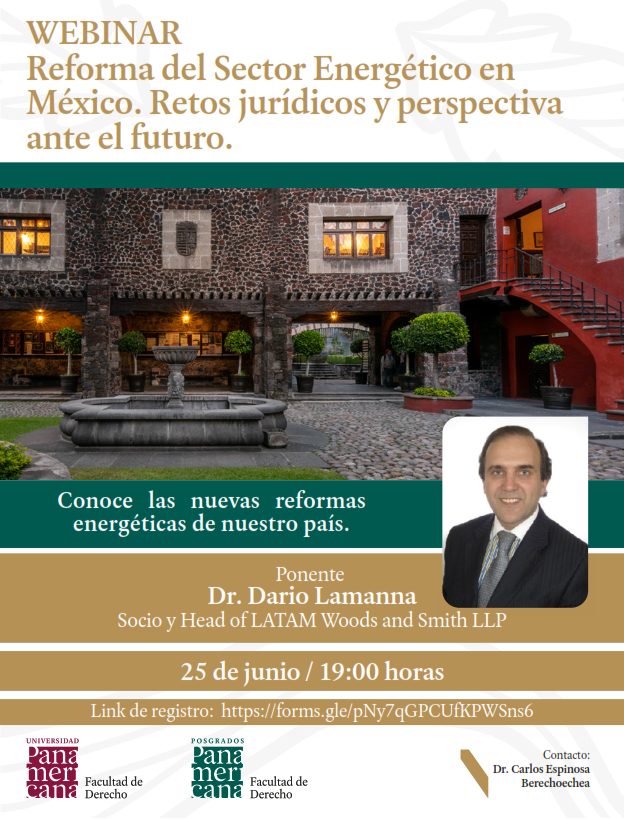 Conoce las nuevas reformas energéticas de nuestro país

El Posgrado en Derecho de la UP te invita a participar en nuestro siguiente Webinar "Reforma del Sector Energético en México Retos jurídicos y perspectiva ante el futuro"

📆 25 de junio
⏰ 19:00 hrs

hubs.la/Q03rkJ5T0