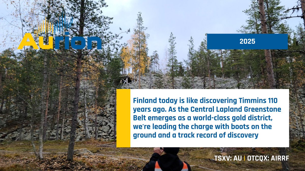 Finland today is like discovering Timmins 110 years ago. 👇

As the Central Lapland Greenstone Belt emerges as a world-class gold district, we're leading the charge with boots on the ground and a track record of discovery. More here: ow.ly/vKRK50VXSpA

$AU $AIRRF