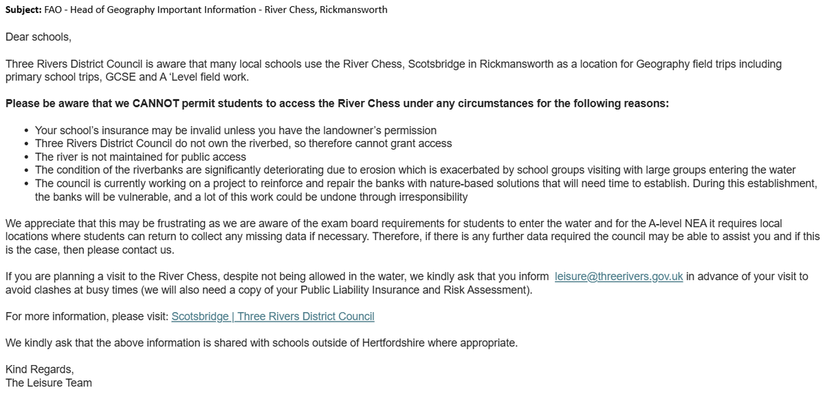 Back to the drawing board it is... 
FYI fellow fieldwork users of the River Chess0 came via email to Herts schools this week