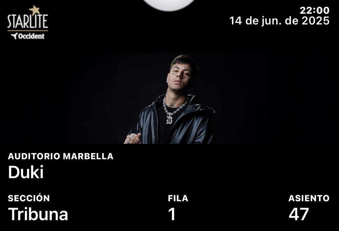 lautiicarba's tweet photo. Vendo DOS entradas para #duki 😈
#starlite #marbella #malaga #fuengirola 

Sabado 14/06
 @DukiSSJ @StarliteFest https://t.co/4Gnm2guGQt