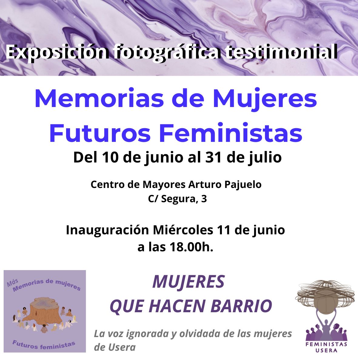 Os recordamos que seguimos recorriendo Más Memorias de Mujeres. Conociendo a nuestras vecinas. Ellas construyen barrio. Venid, ahora a Poblado Dirigido de Orcasitas.