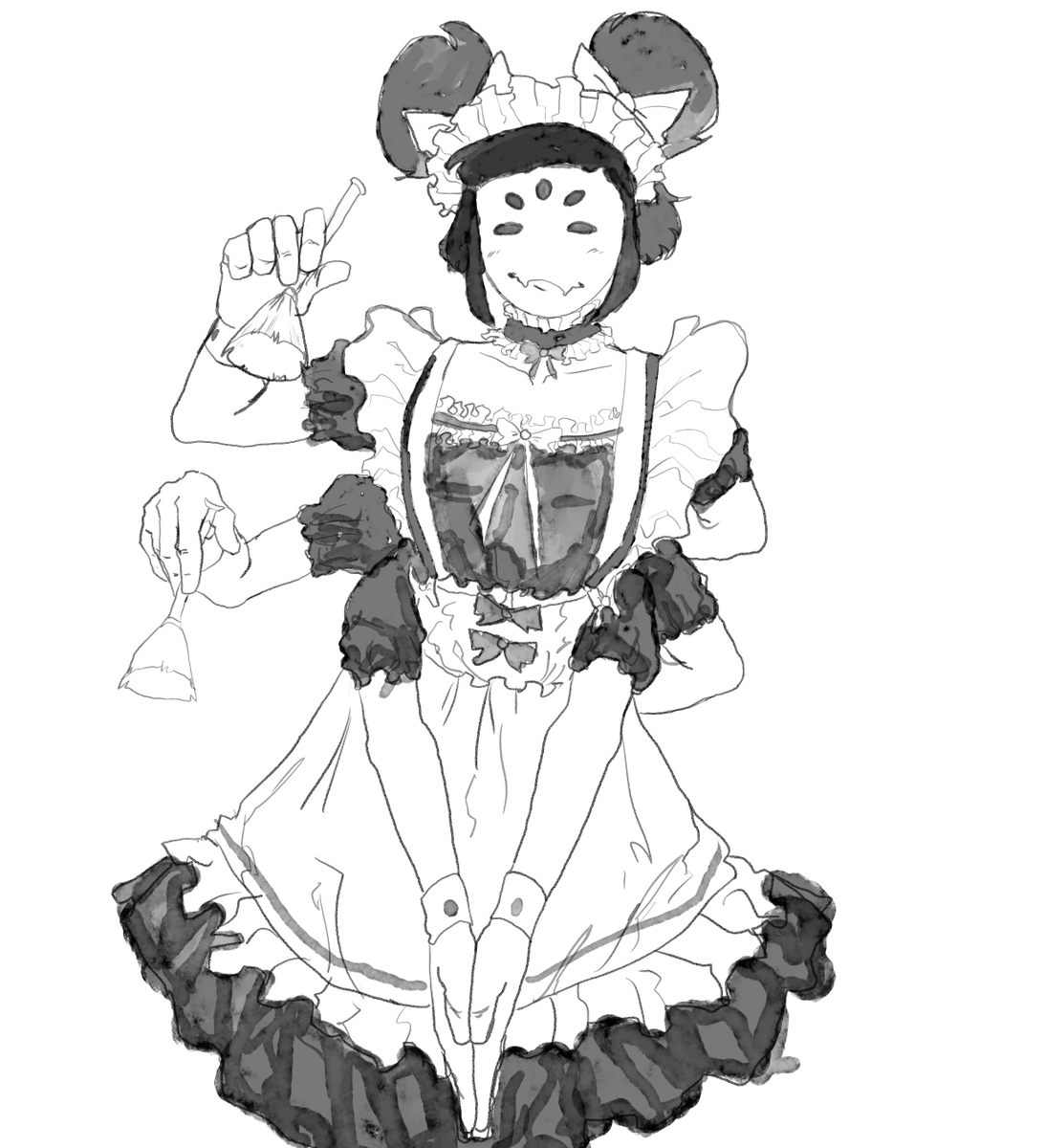 zackocafeina's tweet photo. quickly sketch of maid muffet wiziiiii https://t.co/RtyiYAANmy
