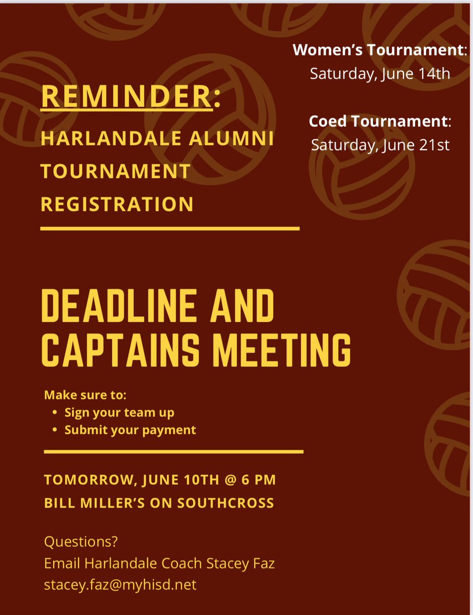 Sign up links for: 
Women's Tournament
docs.google.com/forms/d/e/1FAI…

Co-ed Tournament
docs.google.com/forms/d/e/1FAI…