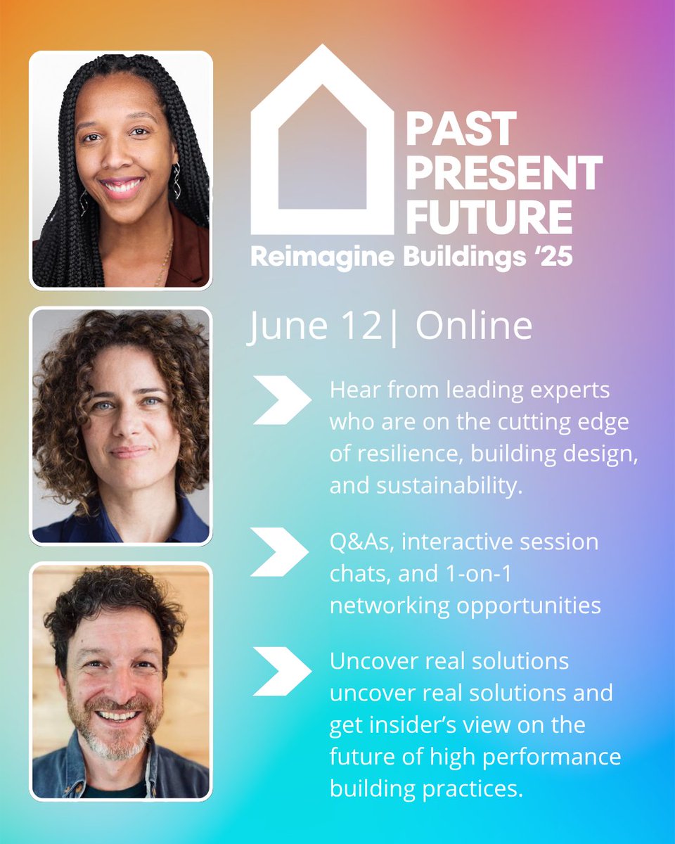 Reimagine Buildings '25 invites architects, engineers, developers, and policymakers to come together on June 12 for a virtual conference exploring how high-performance design is reshaping our cities, our buildings, and our future.

Join us  👉 passivehouseaccelerator.com/events/reimagi…