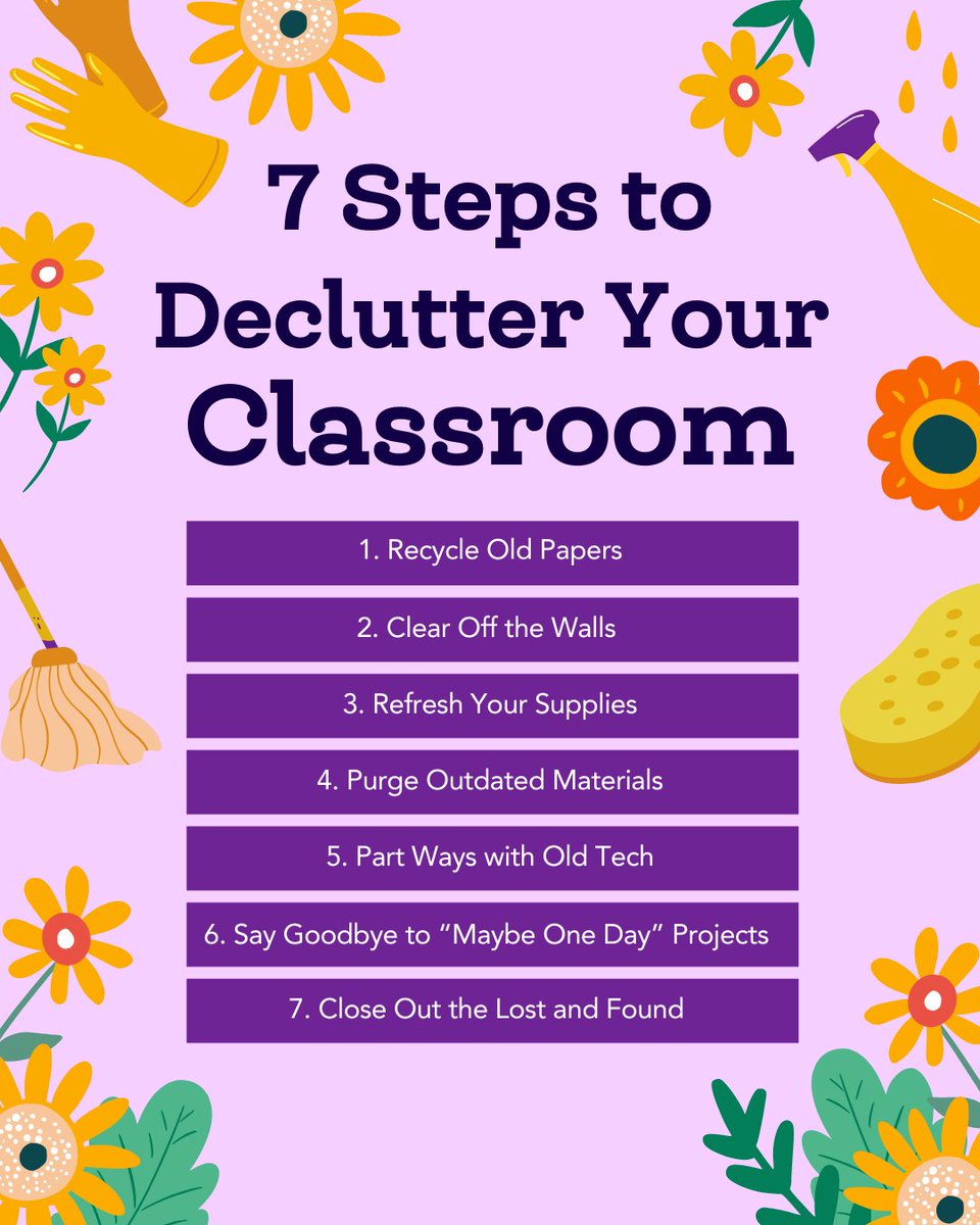 Whether you’re wrapping up the school year or getting a head start on prepping for the next one, we’ve got this helpful checklist to guide you through decluttering your classroom! 🍎☀️

🔗 teachingchannel.com/k12-hub/blog/7….