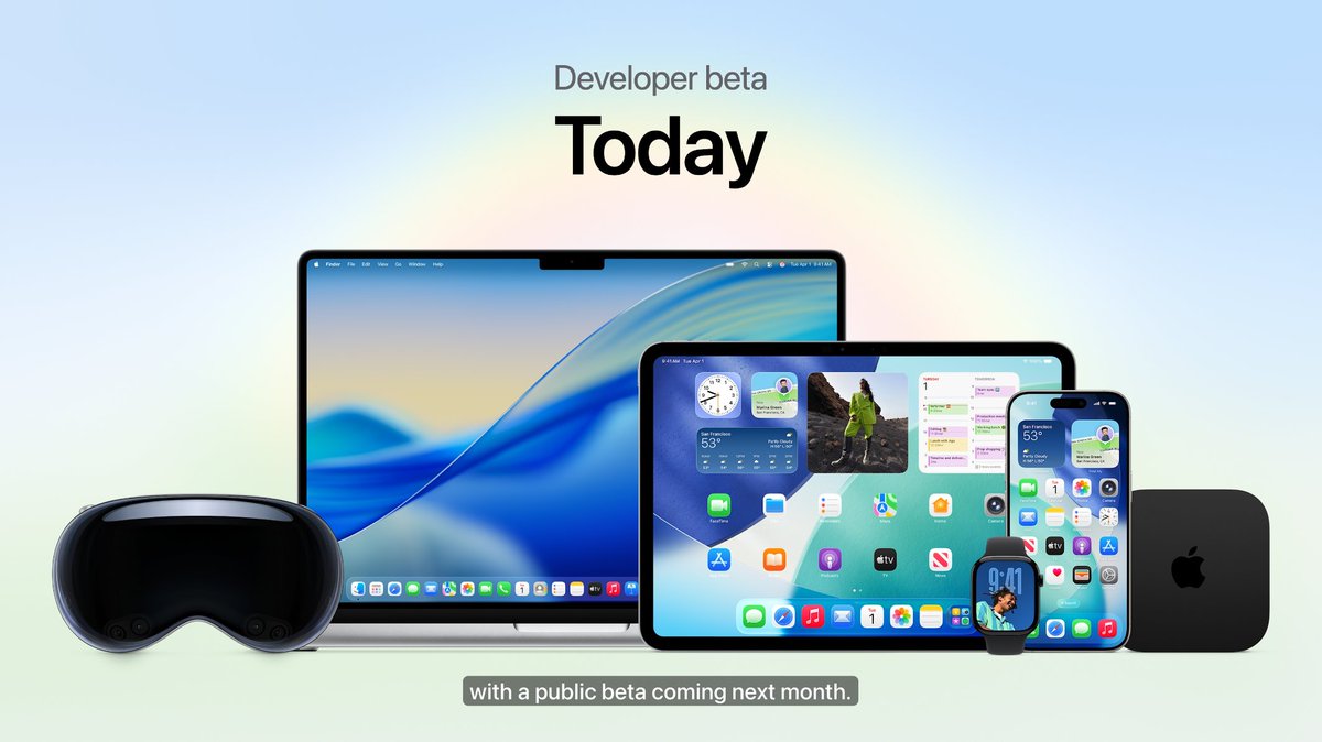 R1ryo's tweet photo. New OS developer beta is available today, with public data expected in July, and a full release for everyone this fall.
#WWDC25 https://t.co/THeH91eFY9