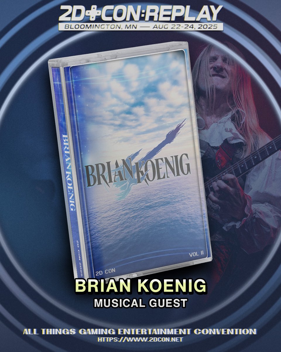 🎉 2D Con Prime 2025 Guest Announcement! 🎉 

Get ready to have your faces melted from the musical talents of Brian Koenig! 

Brian Koenig is a composer, multi-instrumentalist and music instructor based out of Madison, WI. He currently performs with the Adventure Metal band Lords
