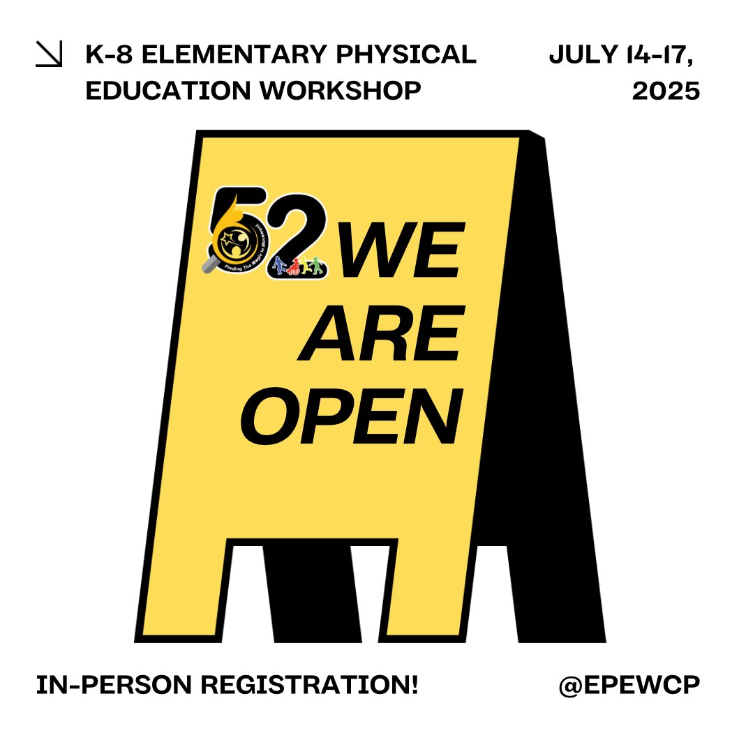 Registration for #EPEW2025 💜🪄 in-person👥 workshop is still open!! Click the link 🔗 in our bio to register for a week of new #physed ideas 💡, networking 🫱🏼‍🫲🏾, and #EPEWFamily💛 time! #pepd