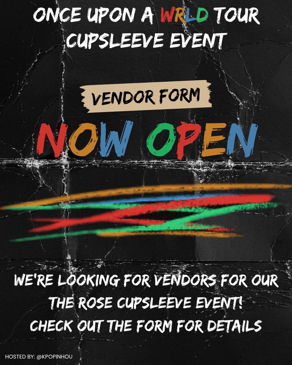 📣📣 VENDOR FORM NOW OPEN!! 📣📣

Sign up to be a vendor at our The Rose cupsleeve event!! Link in our bio 

Form open from today, June 9th, 2025 until 11:59 pm Tuesday, July 1st 2025

#TheRose #TheRoseWRLDTour #더로즈 #BlackRose #BROSES