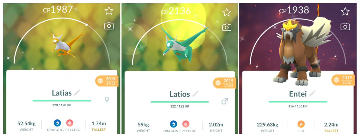 🍀Guaranteed Lucky, Shiny Legendary Giveaway🍀 

🚨2 Winners Will Get To Pick Any 1 Of These Shiny Legendary Pokemon From 2019 With A Guaranteed Lucky Trade! 

✨Shiny Latias
✨Shiny Latios
✨Shiny Entei

To Enter Its Simple:
❤️ Like This Post
🔥 Follow Us 
📲 Comment The One