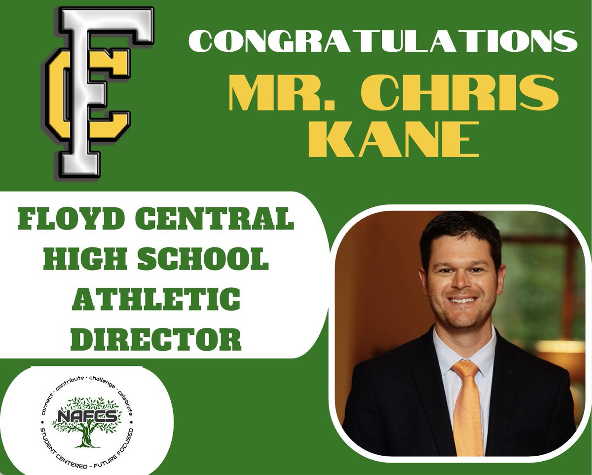 We’re excited to announce that Chris Kane has been named the new Athletic Director at Floyd Central High School!

He brings a strong background in education and leadership, having previously served as principal of Scribner Middle School. 

Congratulations! 

#NAFCSuccess