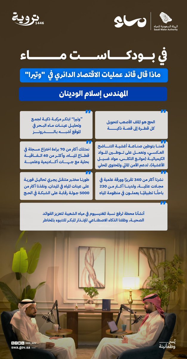 أنشأنا محطة لرفع نسبة المغنيسيوم في مياه الشعيبة لتعزيز الفوائد الصحية.. 
تعرّف على أبرز ماجاء في الحلقة الرابعة من #بودكاست_ماء.

للمشاهدة:youtu.be/XBWvBKvox_8?si…

#تروية46