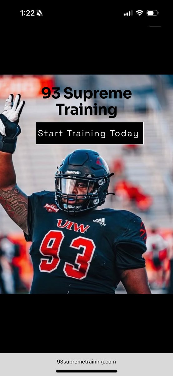 Website launched 🚀 Thank you everyone that has contacted me about the football training, I’m excited to get to work! Any questions or concerns Dm me! 

93supremetraining.com