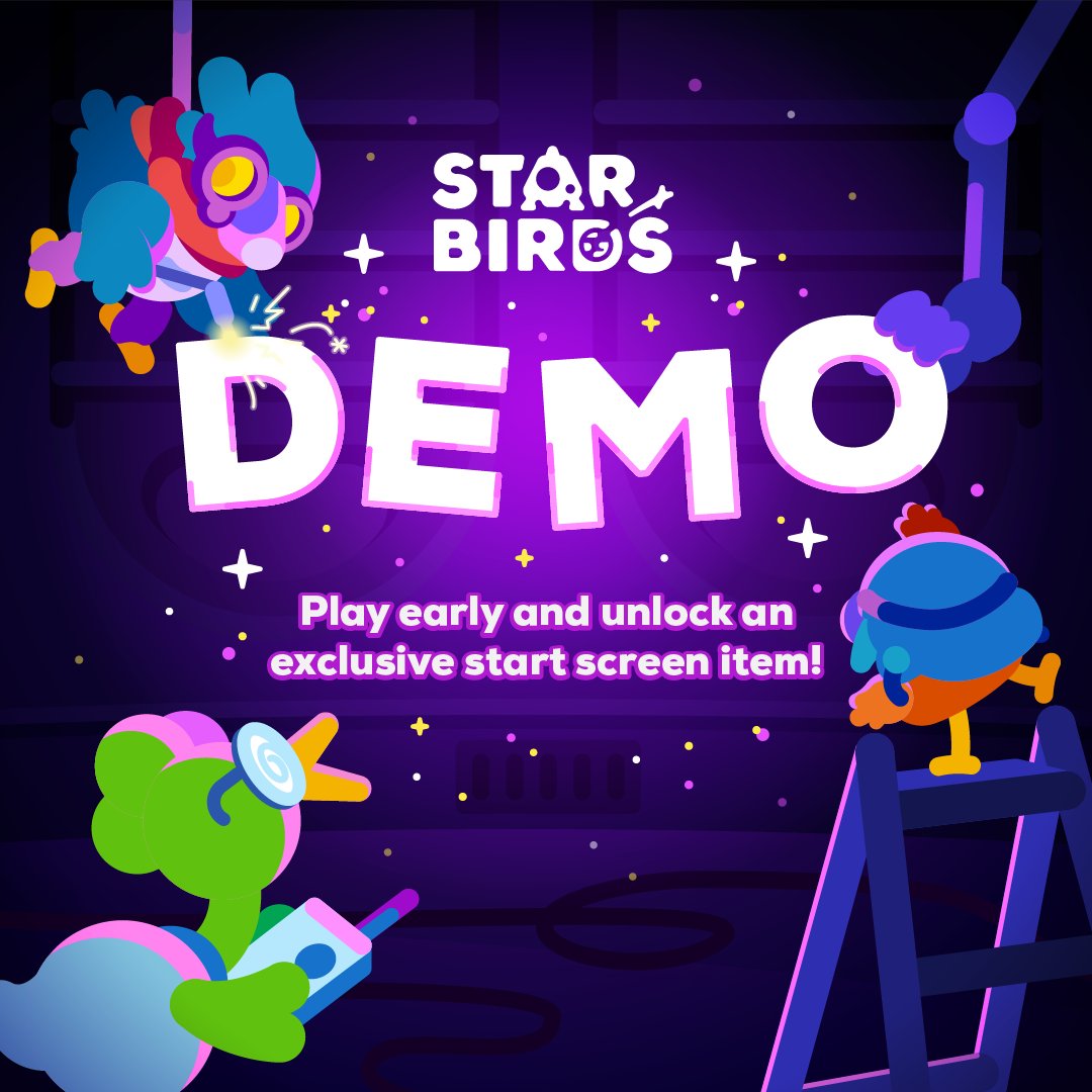 The demo of our first ever PC Game Star Birds is out now! 
Play it for free on Steam: kgs.link/starbirds ✨
Help us shape the game before Early Access – as a thank you you can unlock a special item for your start screen with the code 'getmug25' 💖