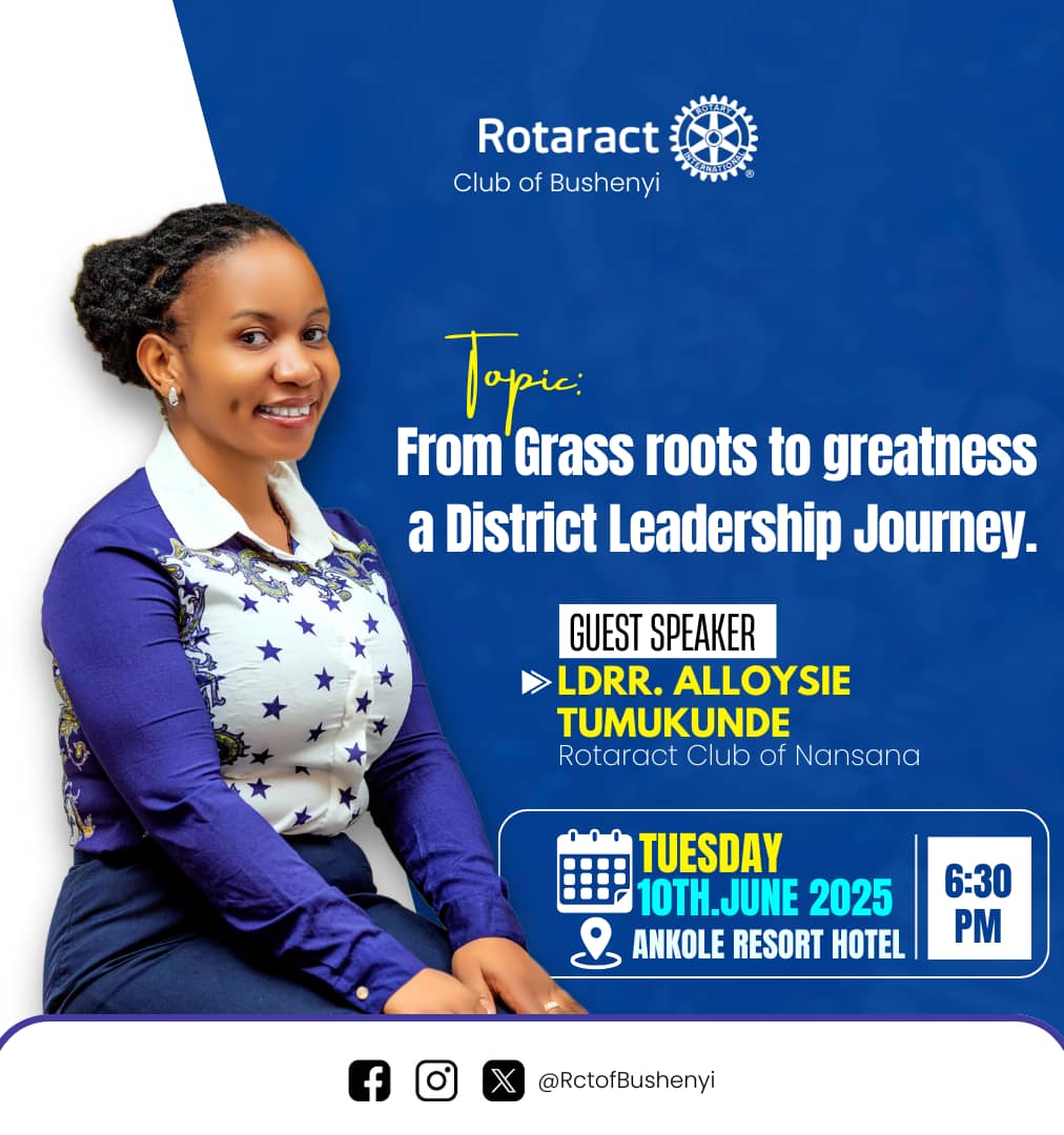 We are thrilled to host an inspiring session under the theme; From Grassroots to Greatness  A District Leadership Journey.

Guest Speaker: LDRR. Alloyse Tumukunde <a href="/BennisLeo/">Aloysie Tumukunde</a>

Date: Tuesday, 10th June 2025 

Time: 6:30 PM

meet.google.com/cad-tzzo-uyp

Don’t miss it! Be there.