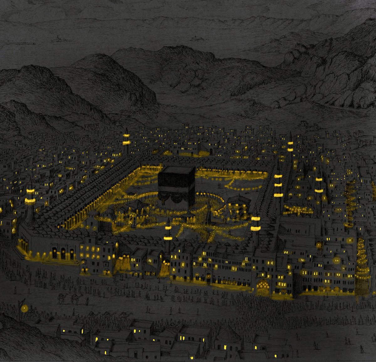 cultureartislam's tweet photo. Mecca without skyscrapers. https://t.co/8BcASyyc2D