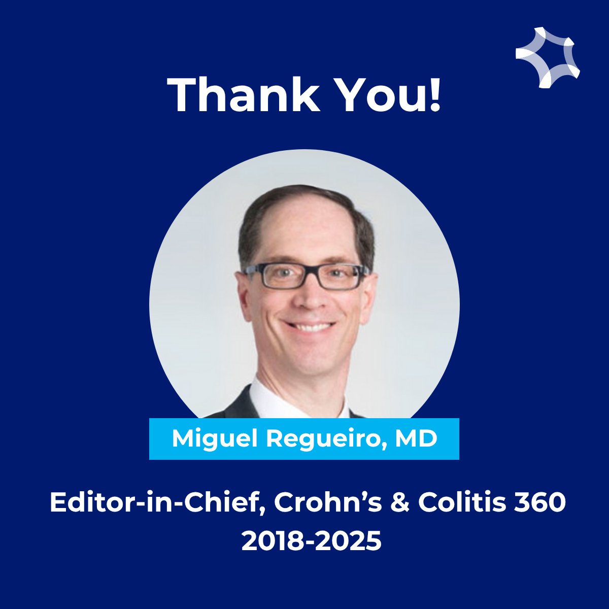 Crohn's & Colitis Foundation (@crohnscolitisfn) on Twitter photo A huge thank you to our outgoing Editor-in-Chief, <a href="/MRegueiroMD/">Miguel Regueiro</a>, for his visionary leadership of Crohn’s & Colitis 360 over the last 7 years! We appreciate <a href="/MRegueiroMD/">Miguel Regueiro</a>'s service & dedication to launching this open-access journal & helping it obtain the success it has today. 👏 A huge thank you to our outgoing Editor-in-Chief, <a href="/MRegueiroMD/">Miguel Regueiro</a>, for his visionary leadership of Crohn’s & Colitis 360 over the last 7 years! We appreciate <a href="/MRegueiroMD/">Miguel Regueiro</a>'s service & dedication to launching this open-access journal & helping it obtain the success it has today. 👏