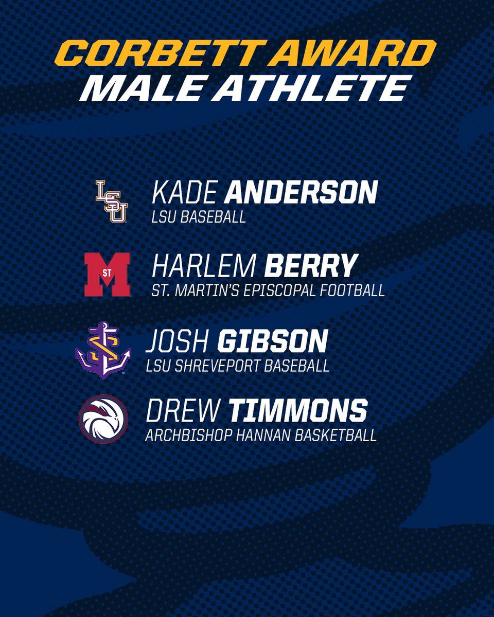 24-25 <a href="/Allstate/">Allstate</a> #SugarBowl New Orleans Sports Awards Finalists!

🏆 Corbett Award - Male Athlete

🗳️ Vote Now
allstatesugarbowl.org/sports/2024/5/…