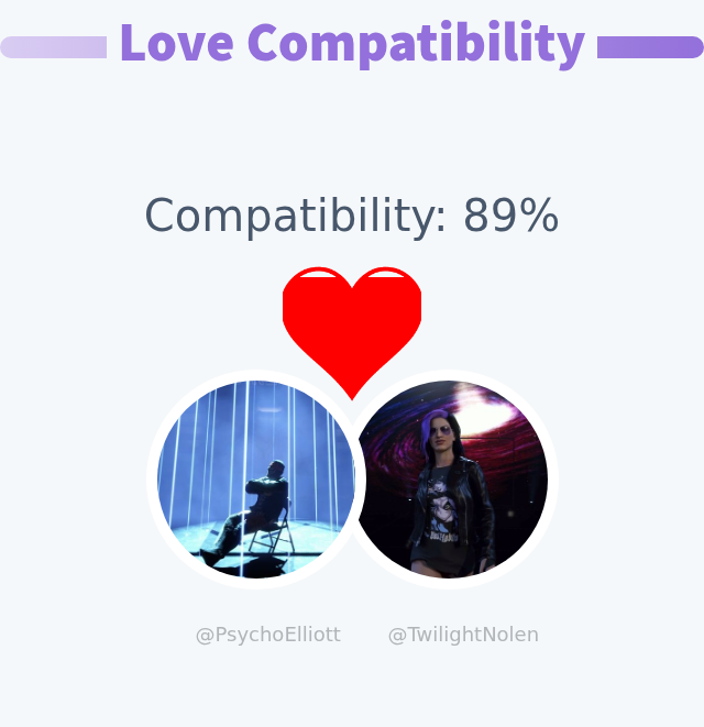 My love compatibility with <a href="/TwilightNolen/">Autumn Nolen</a> is 89%

➡️ infinityweet.me/love-calculator