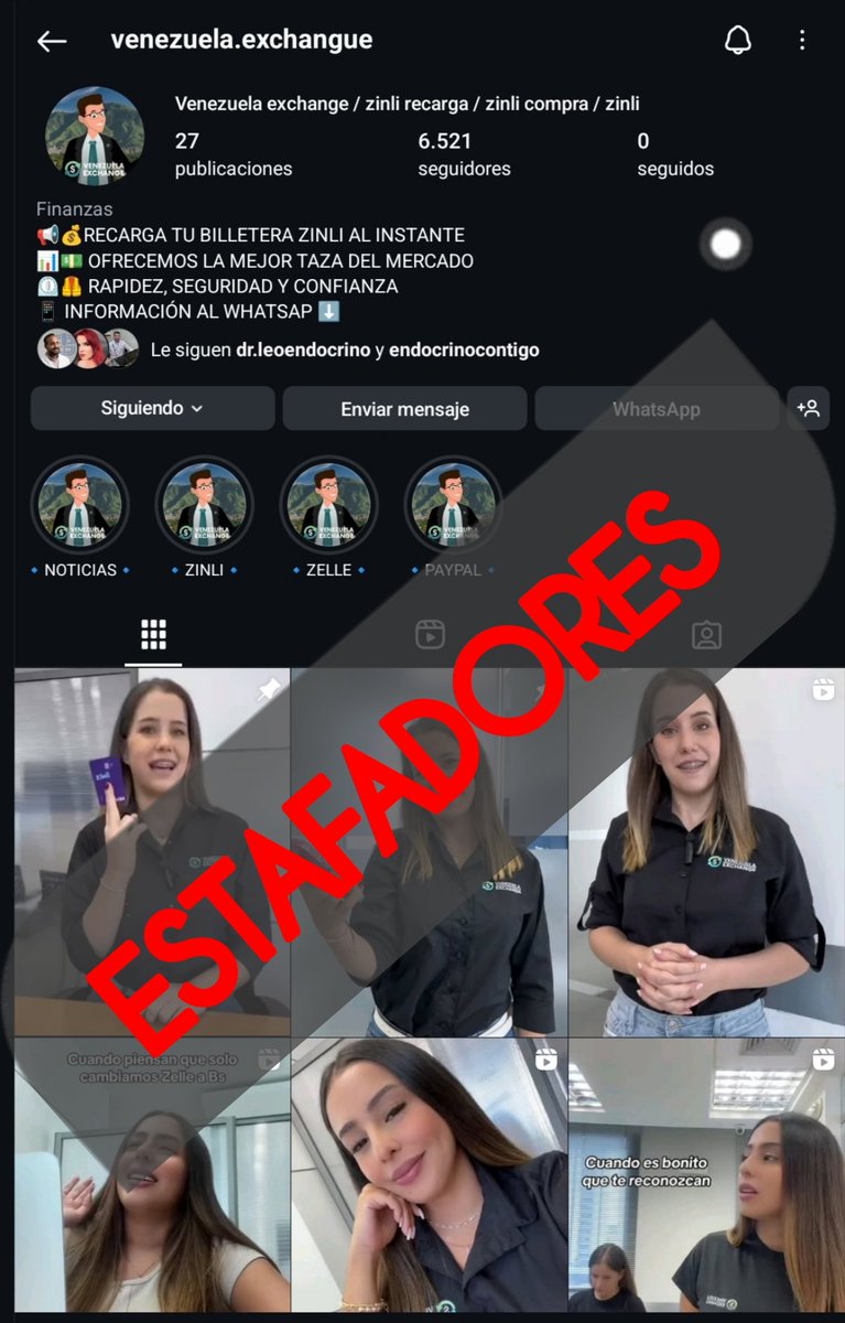profesionales02's tweet photo. Está cuenta de Instagram @venezuela.exchangue se dedica a estafar aprovechándose que los #venezolanos estamos limitados para recargar #zinli para poder pagar nuestras suscripciones y además cobran por encima del #BCV hago un #llamadopublico al #ministeriopublico @TarekWiliamSaab https://t.co/XHGbiuaDn0