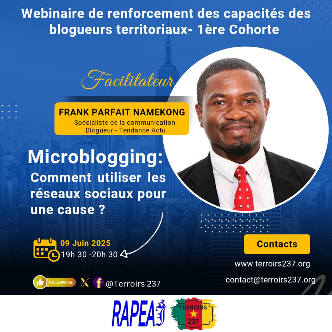 Petite formation avec les jeunes Blogueurs sur l'utilisation du MicroBlogging (réseaux sociaux) pour la promotion du marketing territorial et la participation citoyenne au développement local. 

Merci pour la confiance <a href="/Terroirs237/">Terroirs 237</a>🤞🏾💪🏾🇨🇲

#OpenGov #CivicTech
#Terroirs237 #Rapeaj
