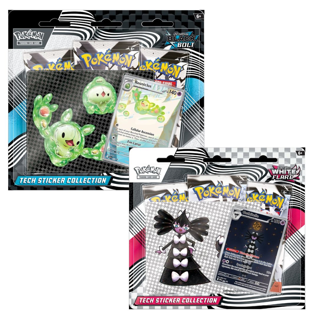Full Reveal of Black Bolt & White Flare Tech Sticker Collections featuring Reuniclus and Gothitelle Illustration Rare Promo Cards! #PokemonTCG Full Reveal of Black Bolt & White Flare Tech Sticker Collections featuring Reuniclus and Gothitelle Illustration Rare Promo Cards! #PokemonTCG