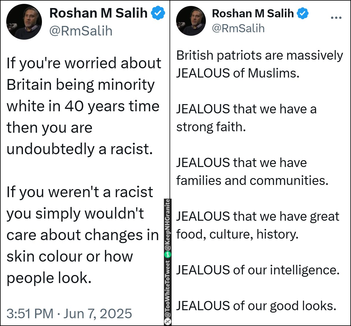 "If you don't want to go extinct, you're a racist."

Okay. Can you leave now?

"No! You only care how people look!"

Okay. So you'll see yourself out?

"No! You're just jealous of our good looks!!!"