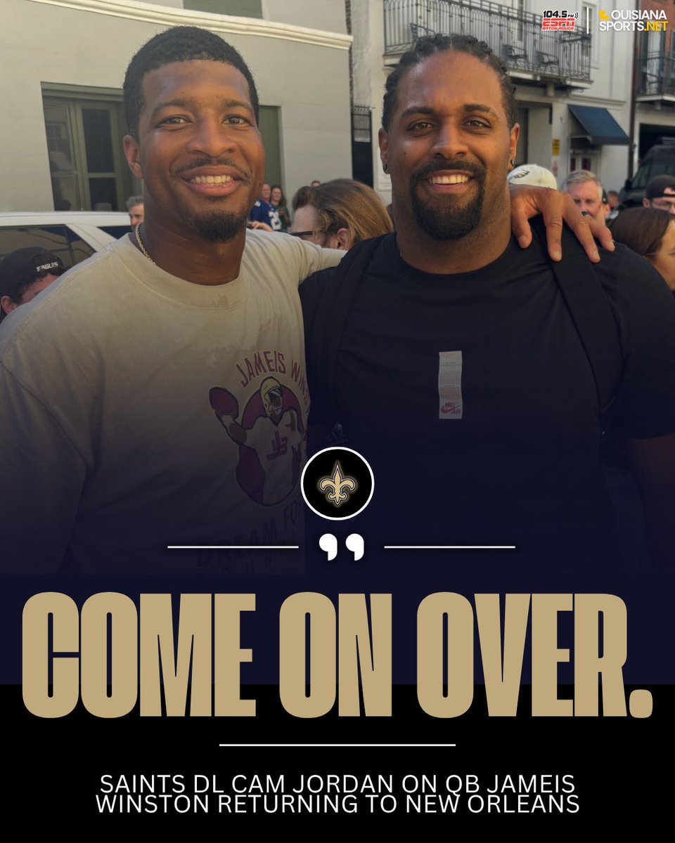 SAINTS: Cam Jordan wouldn’t mind Jameis Winston back in New Orleans 👀 👀

READ: louisianasports.net/cam-jordan-wou…