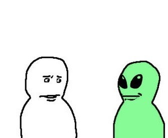 djotrex's tweet photo. someone please draw scully's hair on the person and mulder's hair on the alien please https://t.co/caY7JoRszL