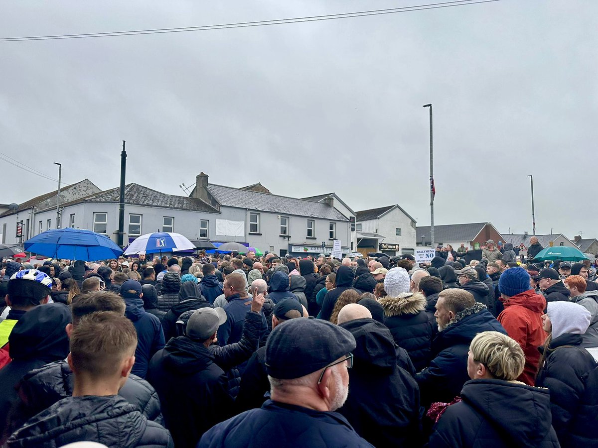 LoveBallymena's tweet image. Hundreds of people have turned up on a grey and wet evening to stand with the family of teenage girl who was sexually assaulted on Saturday evening in Ballymena.