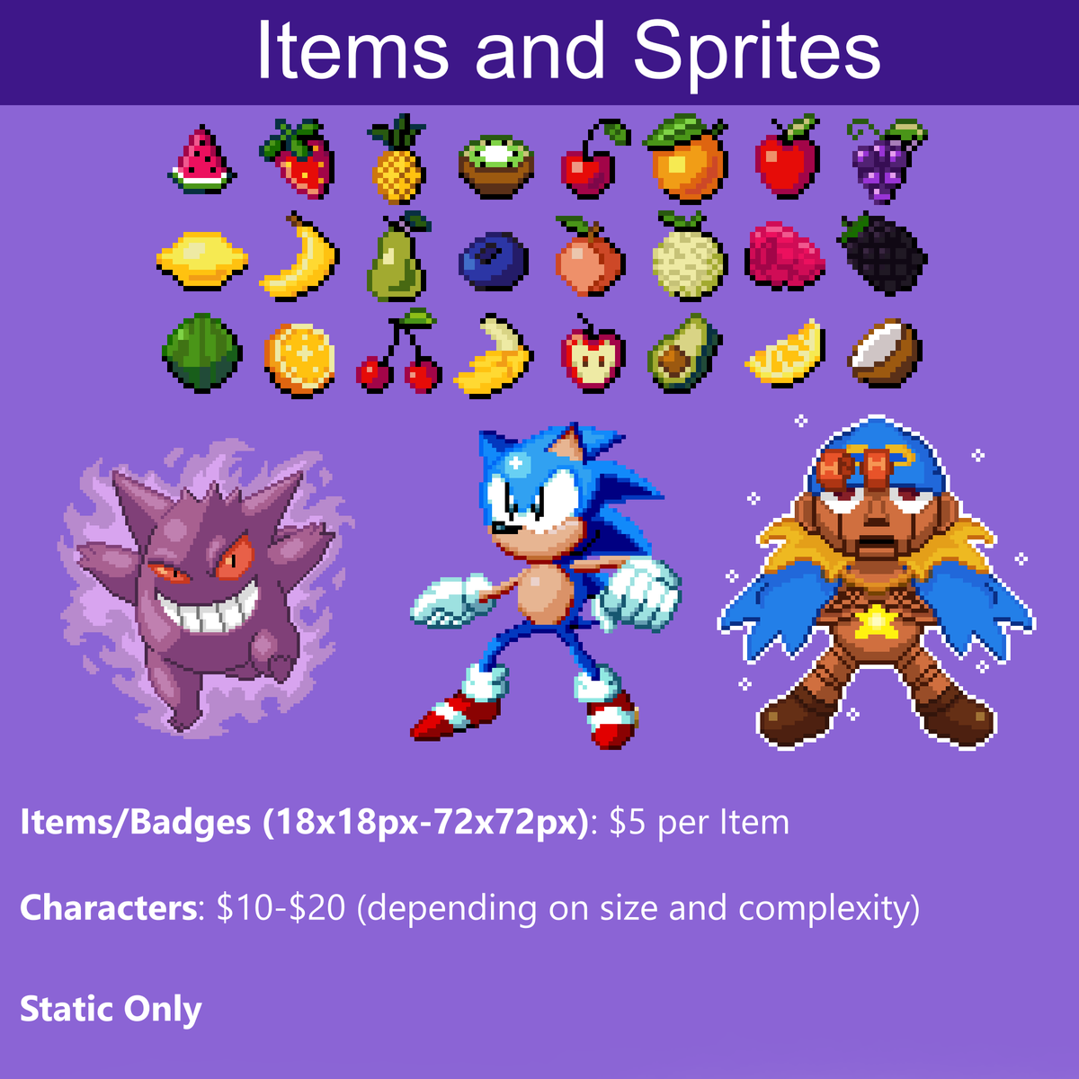 KaosMass's tweet image. New c0mmission sheet! (2025) If anyone’s interested or has any questions, please either DM me here, or through the sites listed in the replies.
Retweets are greatly appreciated!
#pixelart
